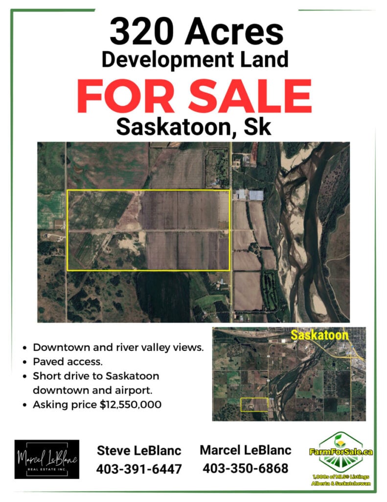 Strawberry Ranch Land for sale saskatoon saskatchewan 320 acres steve leblanc farm realtor alberta and saskatchewan Featured Listing