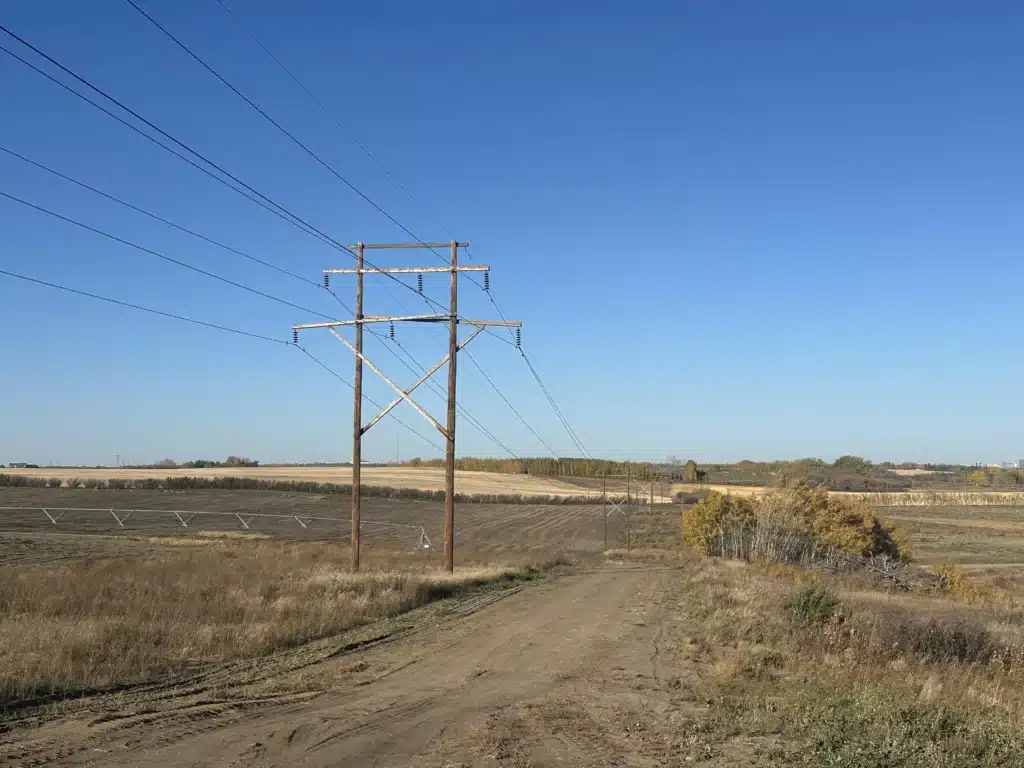 Saskatoon 395 Acres of farmland for sale Steve LeBlanc Red Deer Farm Realtor Alberta and Saskatchewan Powerline
