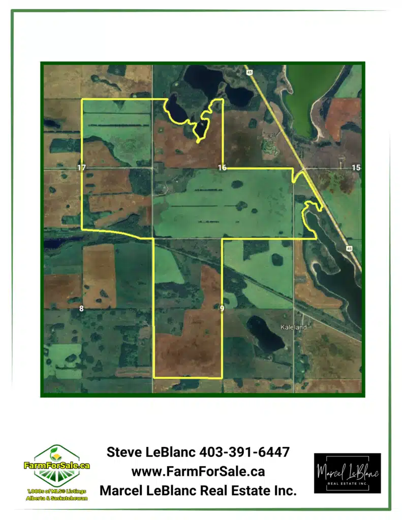 4 1085 acres farmland for sale Two Hills alberta Steve LeBlanc Farm Realtor www.FarmForSale.ca land for sale