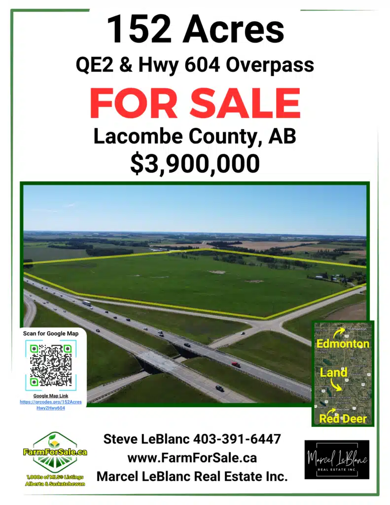 152 acres for sale on hwy 2 alberta by steve leblanc www.farmforsale.ca McNall Land brochure front