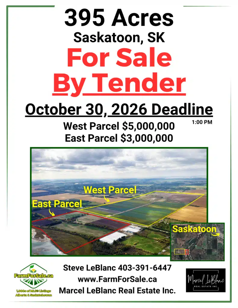 11 Marketing Package 395 Acres Saskatoon Oct 30, 2026 Deadline For Sale by Steve LeBlanc www.FarmForSale.ca