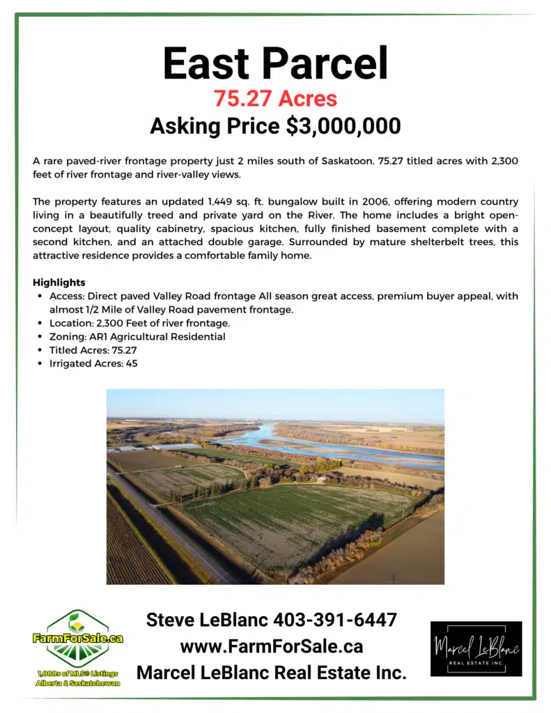 11 Marketing Package 395 Acres Saskatoon Oct 30, 2026 Deadline For Sale by Steve LeBlanc www.FarmForSale.ca