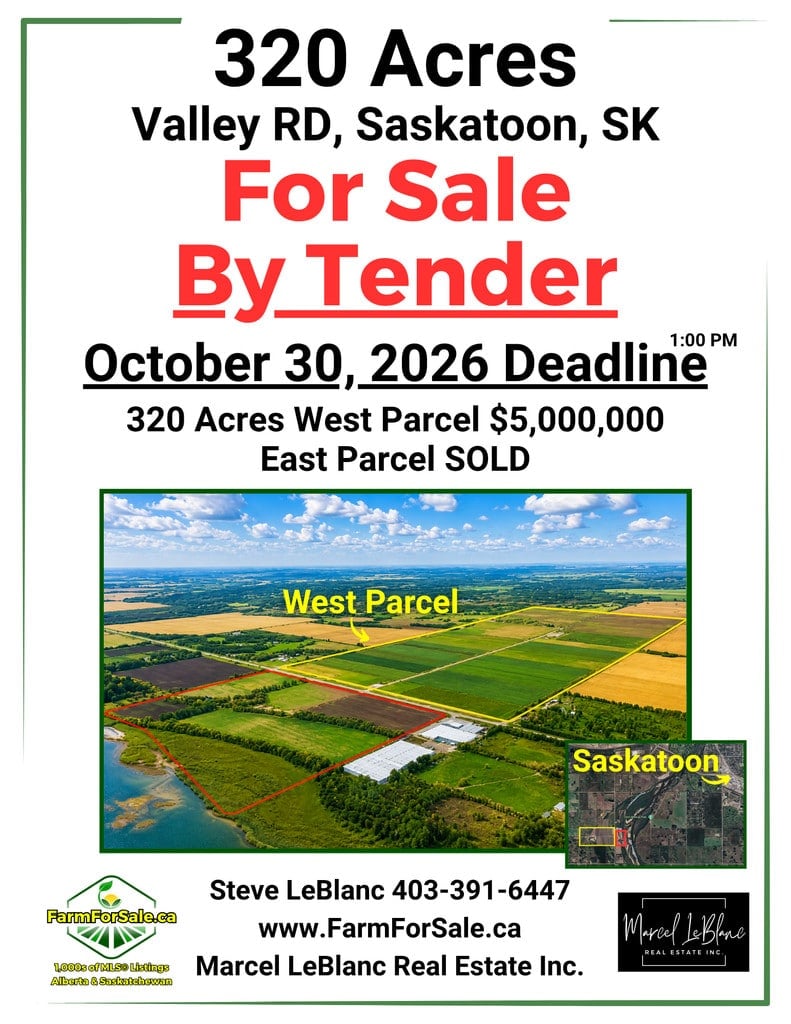 1. 320 Acres for sale by tender by Steve LeBlanc Farm Realtor www.FarmForSale.ca Marketing Package