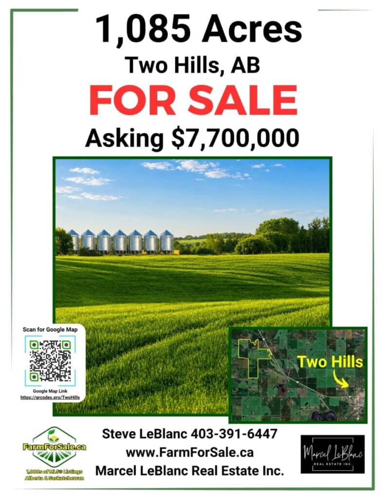 1,085 Acres for sale Two Hills Alberta by Steve LeBlanc Farm Realtor www.FarmForSale.ca Two Hills