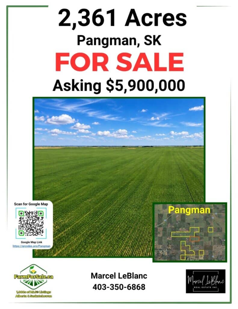 2361 Acres for sale Pangman sask by Marcel LeBlanc Farm Realtor www.FarmForSale.ca Pangman