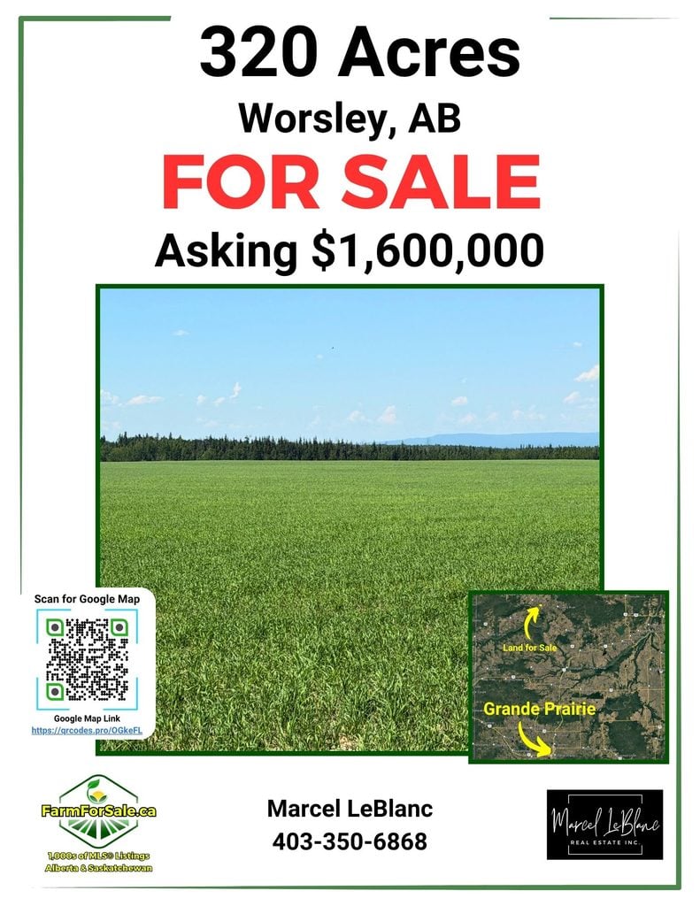 Worsley 320 Acres for sale Worsley Alberta sask by Marcel LeBlanc Farm Realtor www.FarmForSale.ca Worsley 320 791x1024 1